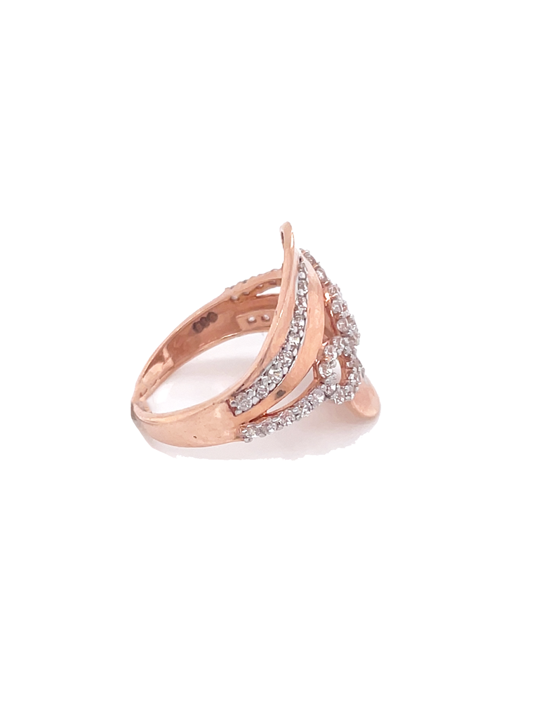 CZ Rose Gold Ring 22 Karat