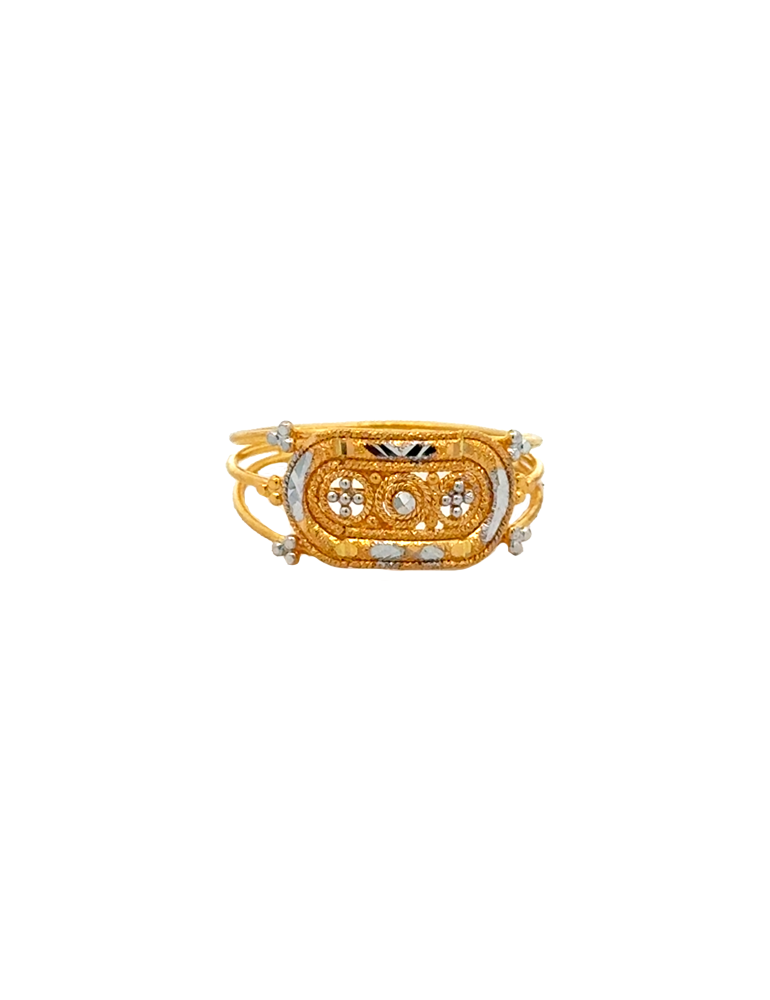 Traditional 22K Gold with Contemporary Rhodium Touch