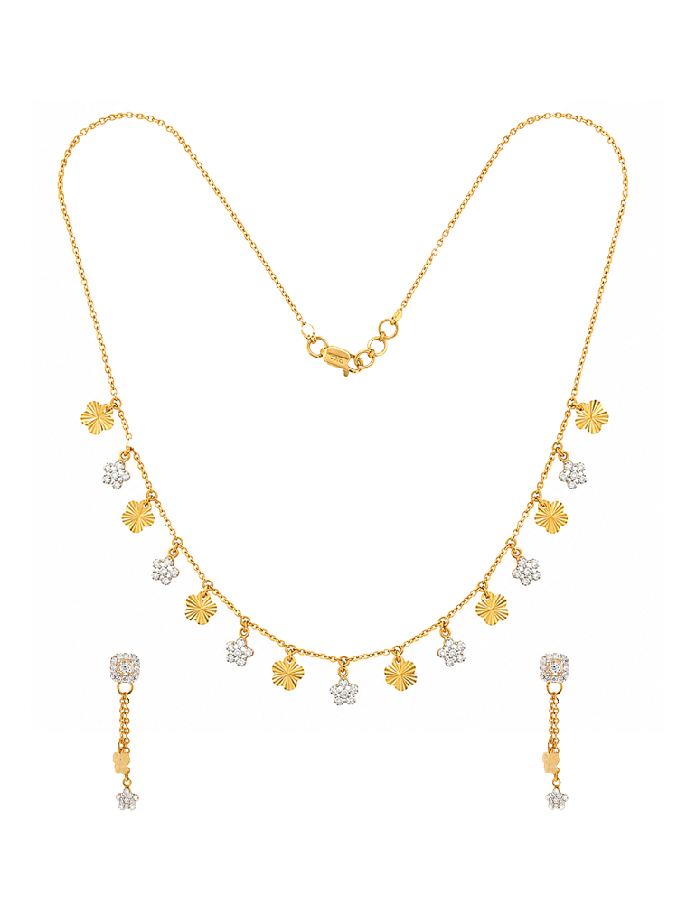 Floral Lumière Necklace Set - 22 Karat