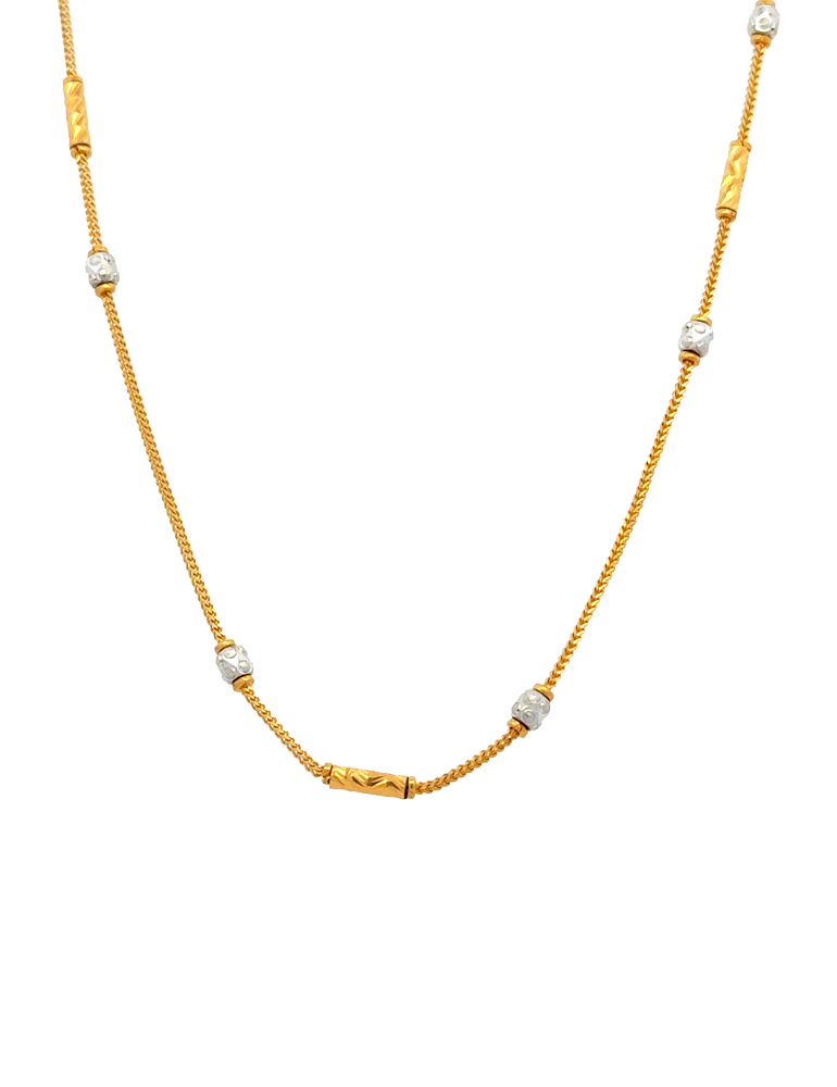 Reva Textured Orb Bead Chain - 22 Karat