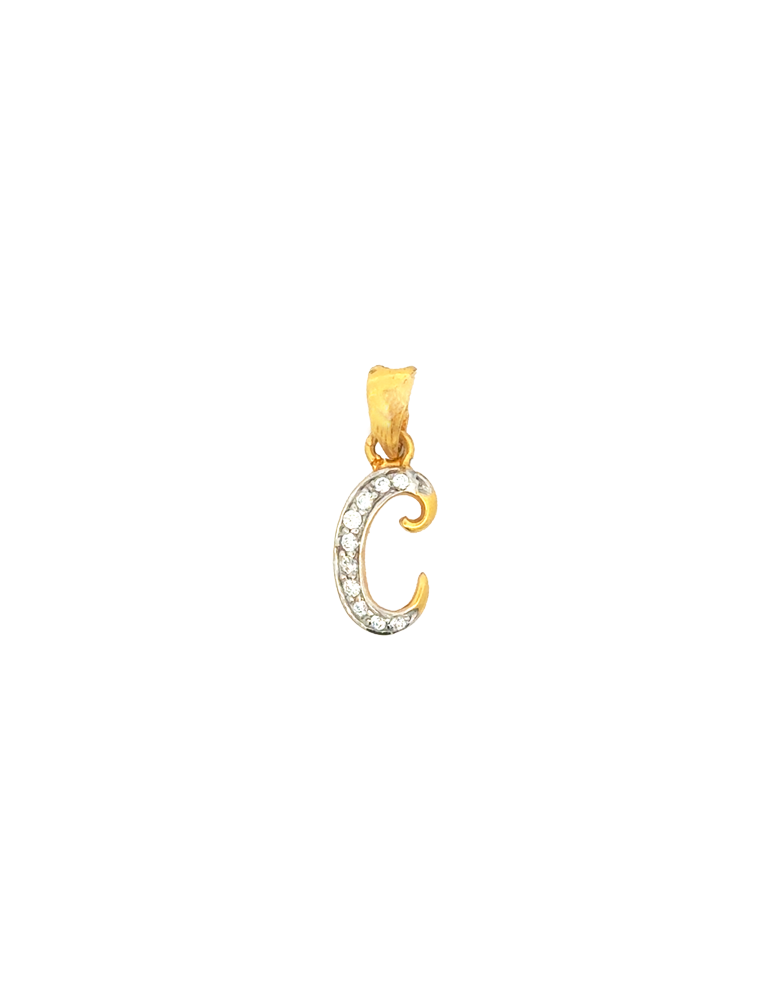 Initial 'C' Gold Pendant - 22 Karat