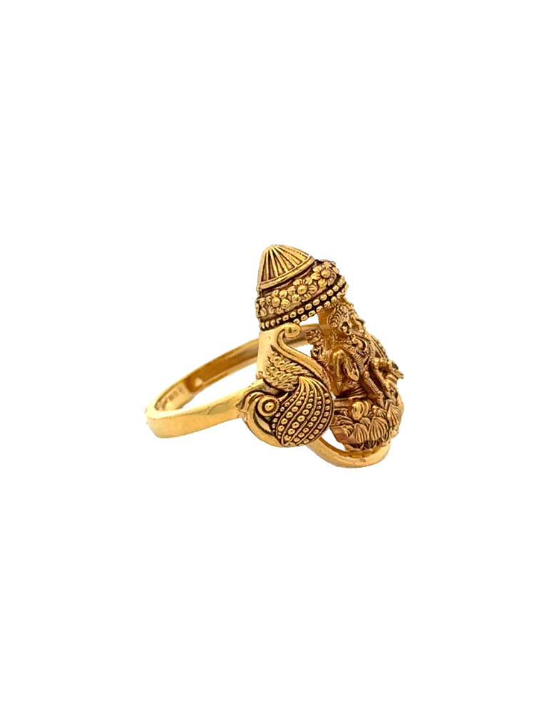 Gajalakshmi Temple Gold Ring - 22 Karat