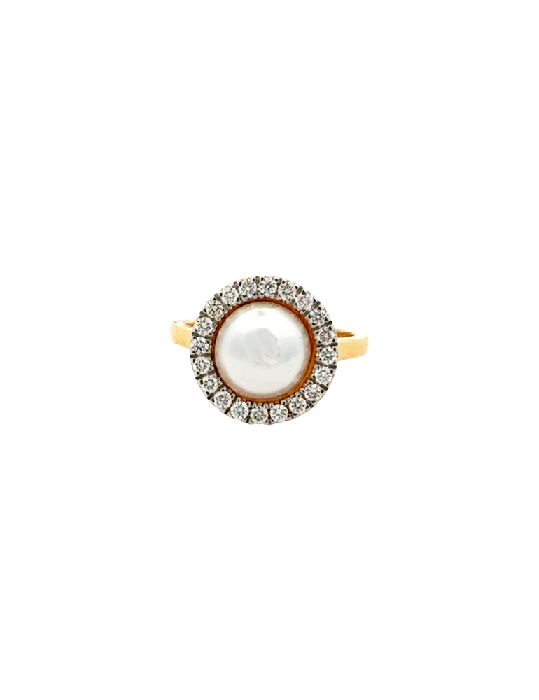 Diamond Yellow Gold Ring - 18 Kt