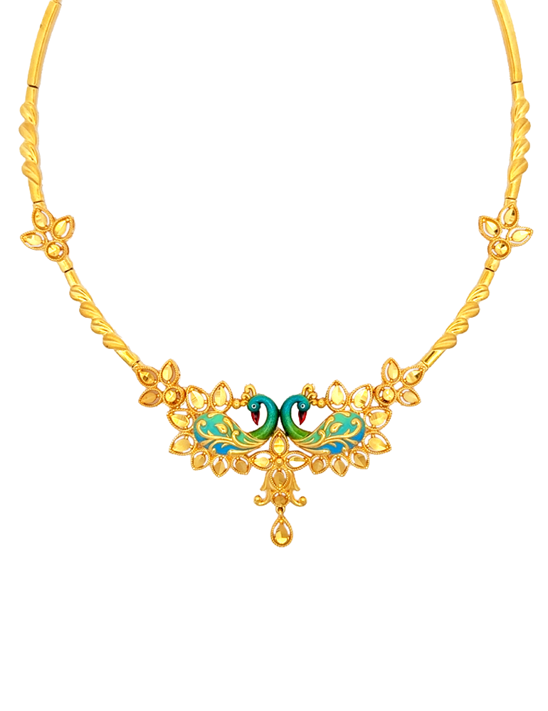 Shobha Mayura Necklace Set - 22 Kt