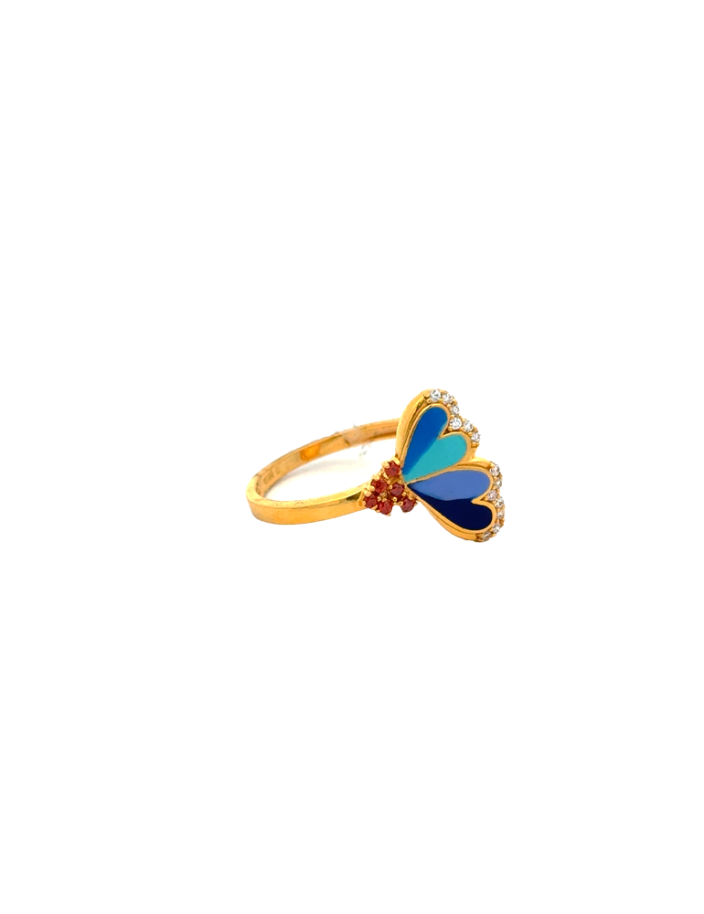 Butterfly Gold Ring - 22 Karat