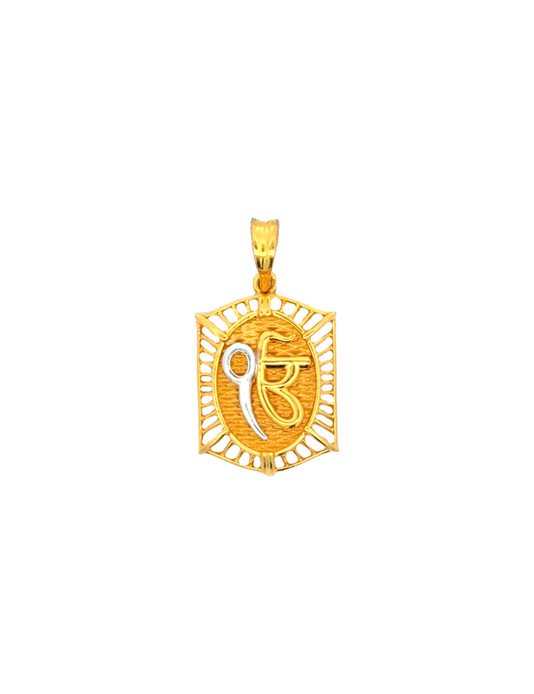 Gold Punjabi Pendant 22 Karat