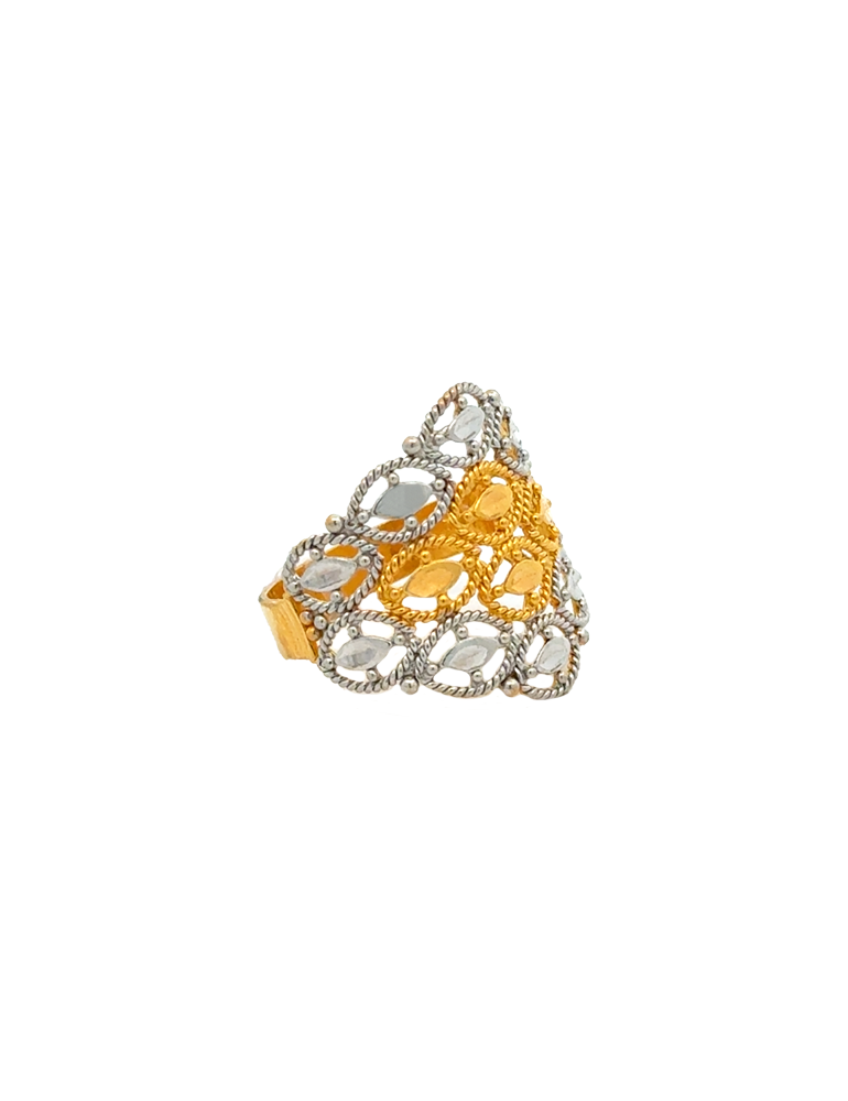 Noorvine Dual-Tone Gold Ring - 22 Karat