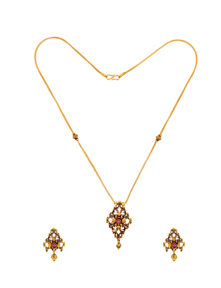 The Empress Heirloom Necklace Set with Earrings - 22 Karat