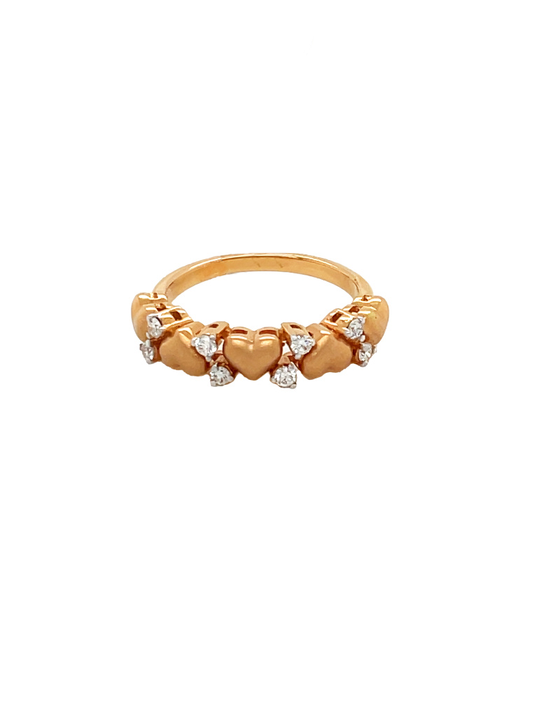 Lady's Rose Gold 18 Karat Flower Fashion Ring