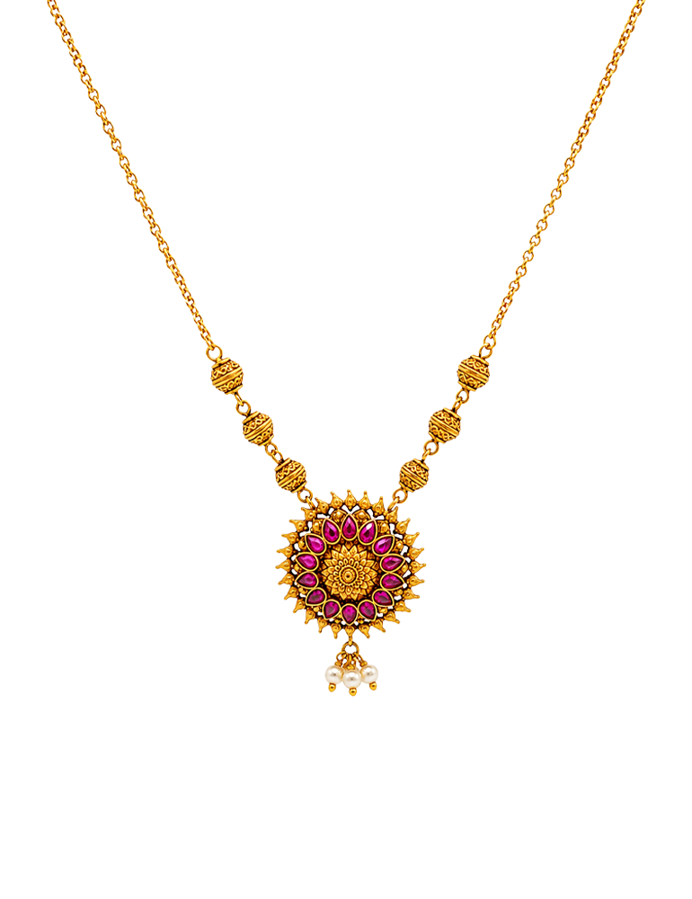 Kanak Ravi Pushpa Necklace - 22 Kt