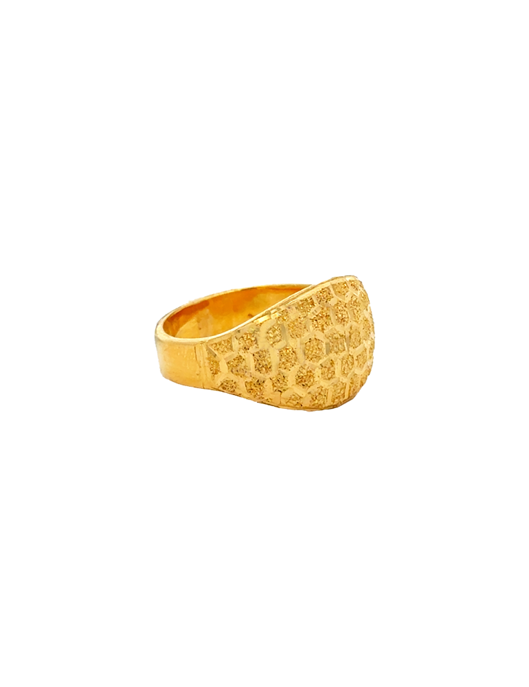 Hexora Gold Signet Ring - 22 Karat