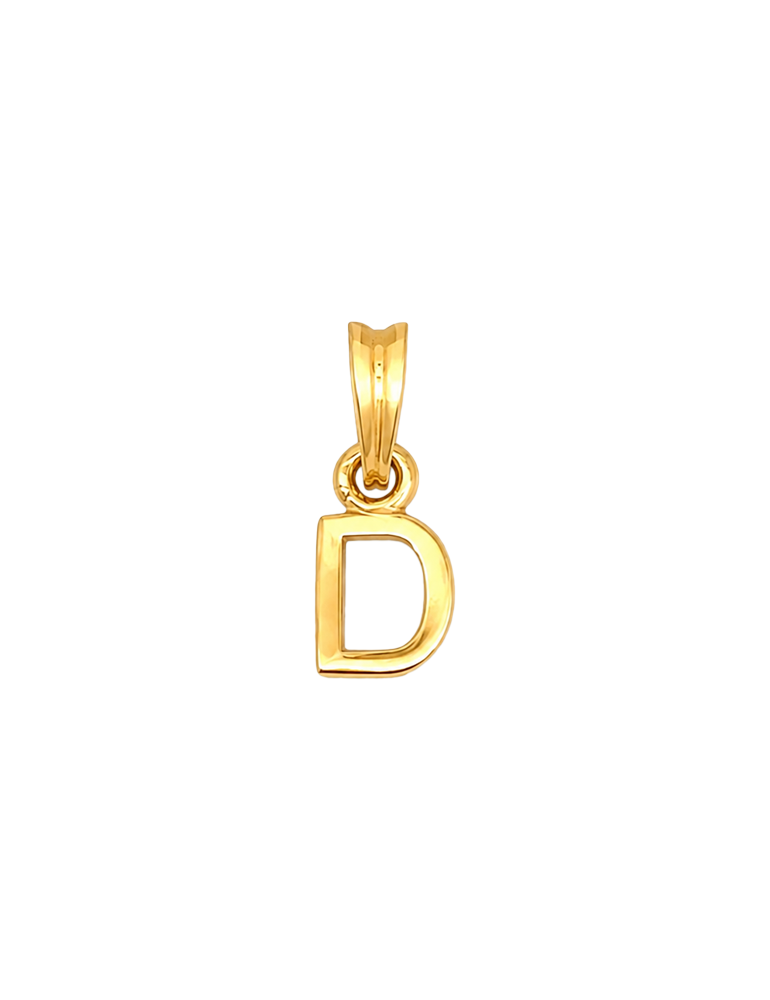 Initial 'D' Gold Pendant - 22 Karat