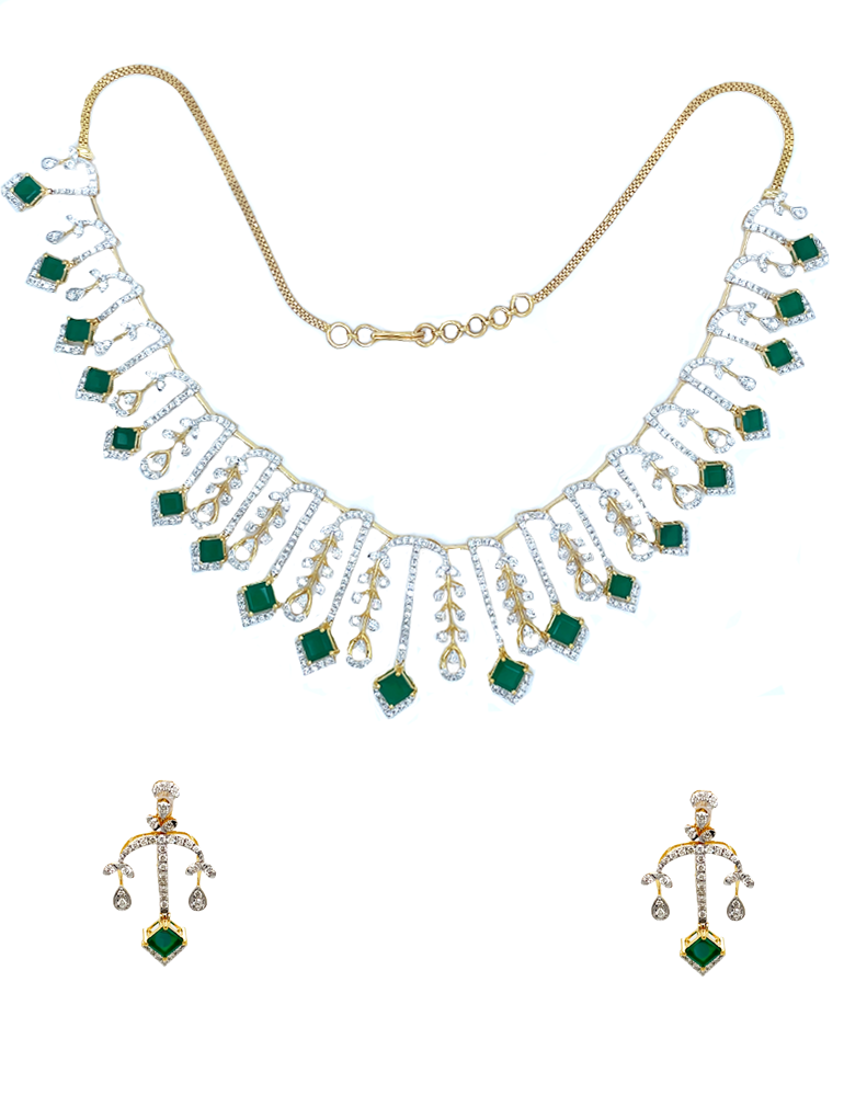 Diamond Set with Earrings 18 Kt