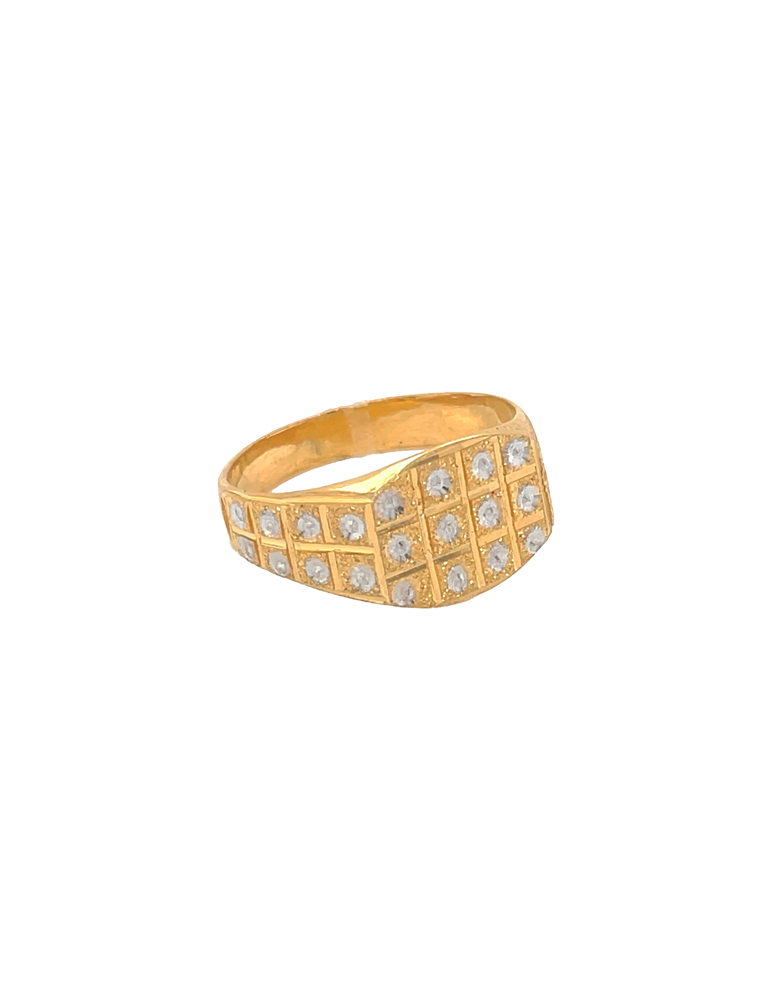 Two-tone Gold Men's Ring 22 Karat