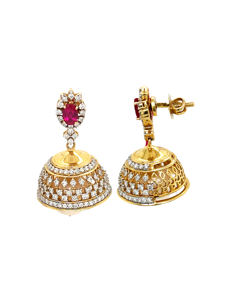 Diamond Ruby Earring 18 Karat