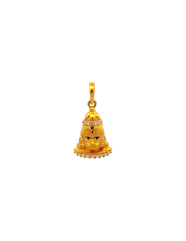 Gold Hanuman Pendant - 22 Karat