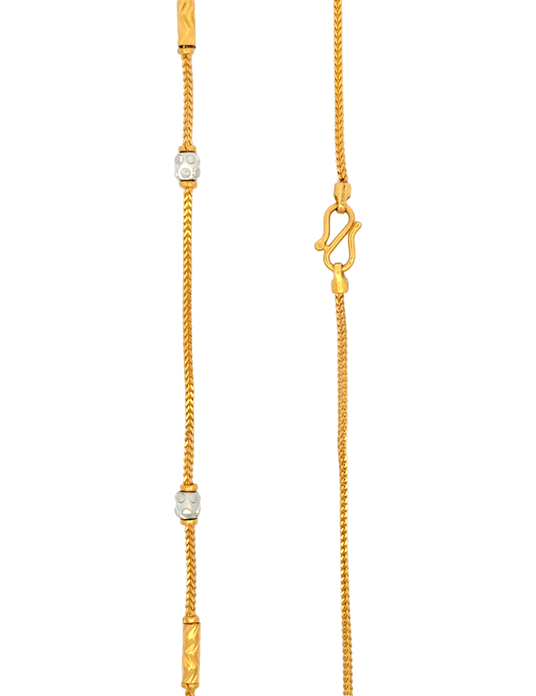 Reva Textured Orb Bead Chain - 22 Karat