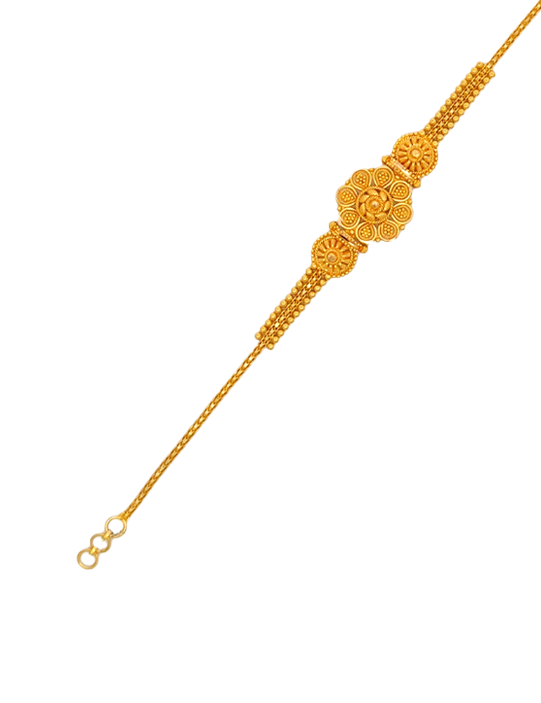 Floral Gold Women's Bracelet 22 Karat
