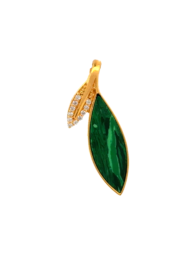 Gold Enamel Fancy Pendant - 22 karat