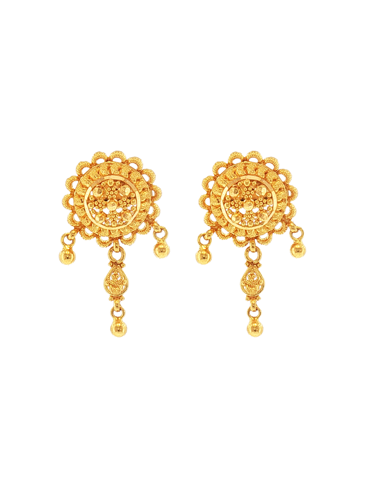 Kanak Rosette Gold Drops - 22 karat