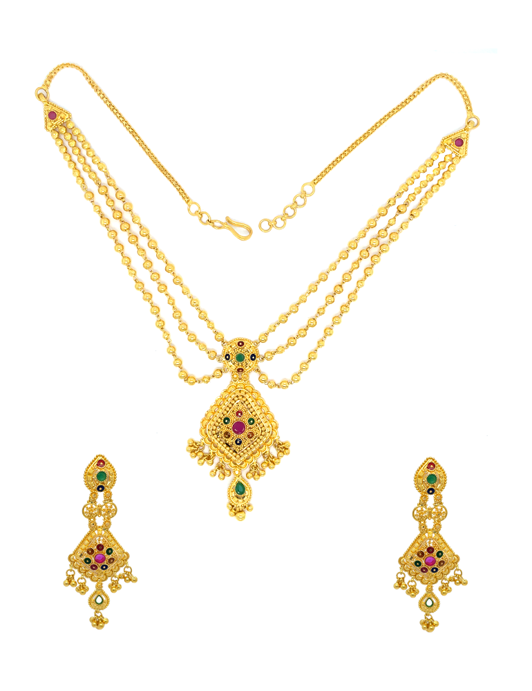 22 KT Yellow Gold Set With Earrings
