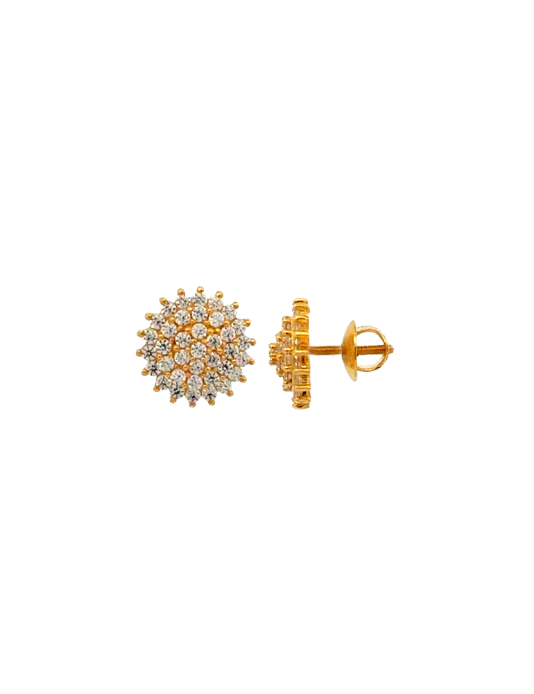Elegant Gold Studs - 22 Karat