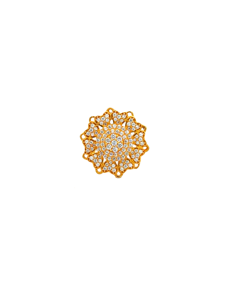 Heart & Blossom CZ Ring