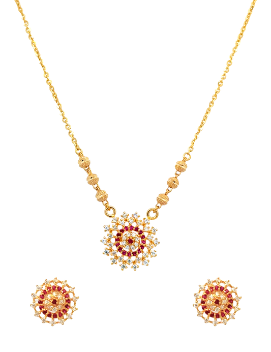 Gold Necklace Set with Earrings 22 Karat