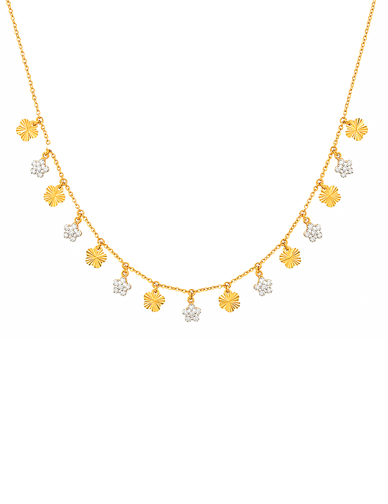 Floral Lumière Necklace Set - 22 Karat