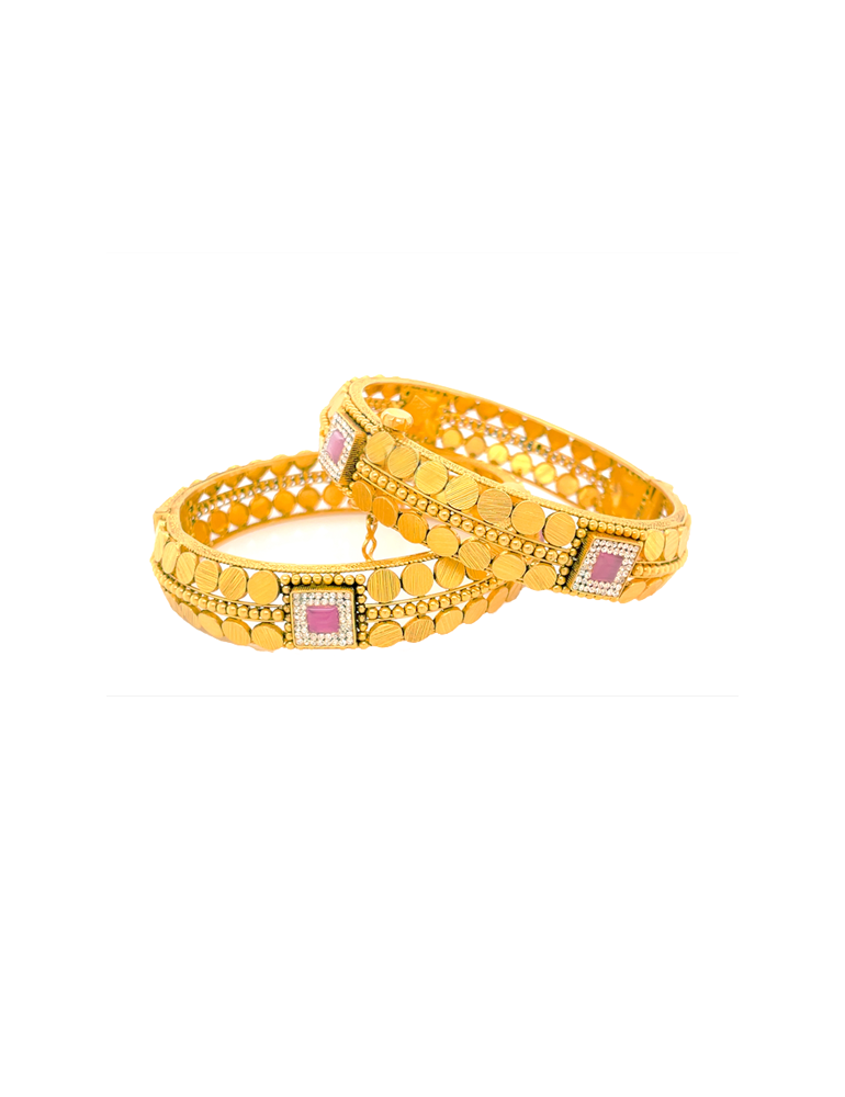 Gold Bangles 22 Karat Set of 2