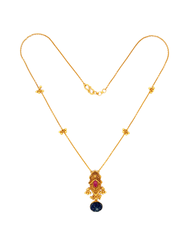 Neelmanik Pendant Necklace - 22 Kt
