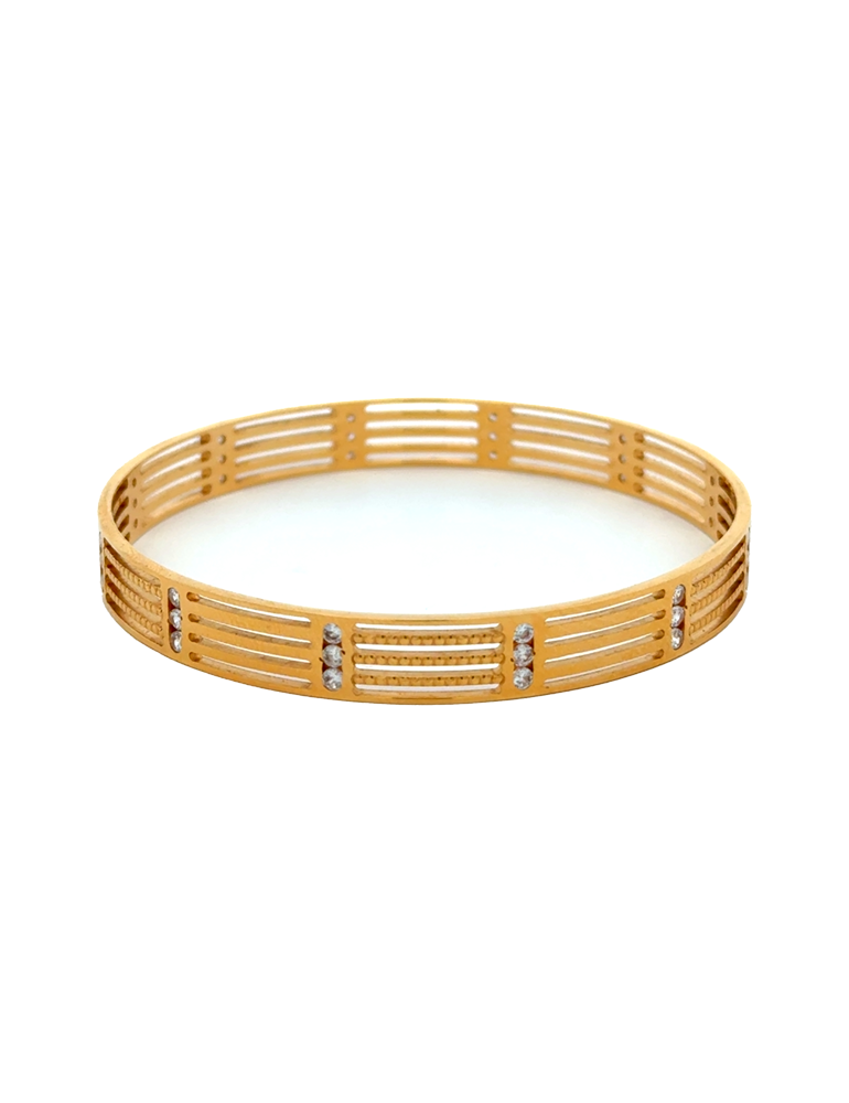 Elegant 22K Matte CZ Bangles for Women