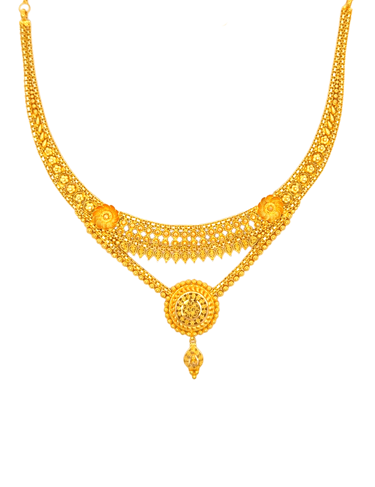 Padmika Gold Set with Earrings - 22 Karat