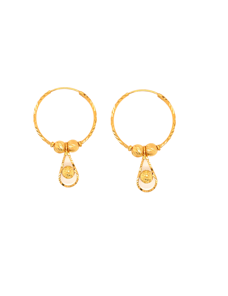 Gold Boll Hoop Women 22 Karat