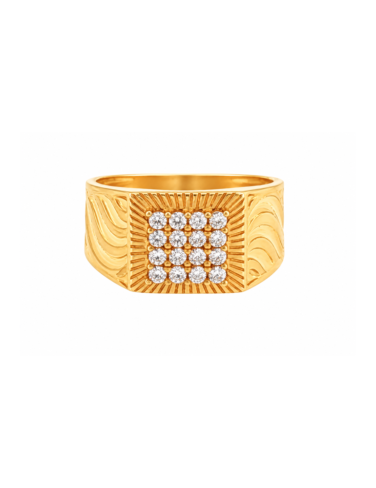 Nakshatra Grid Gold Ring - 22 Karat