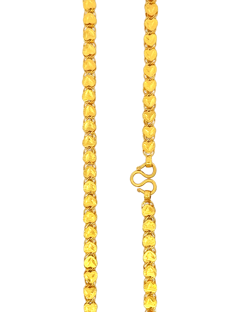 Golden Pulse Heart Chains 22 Kt