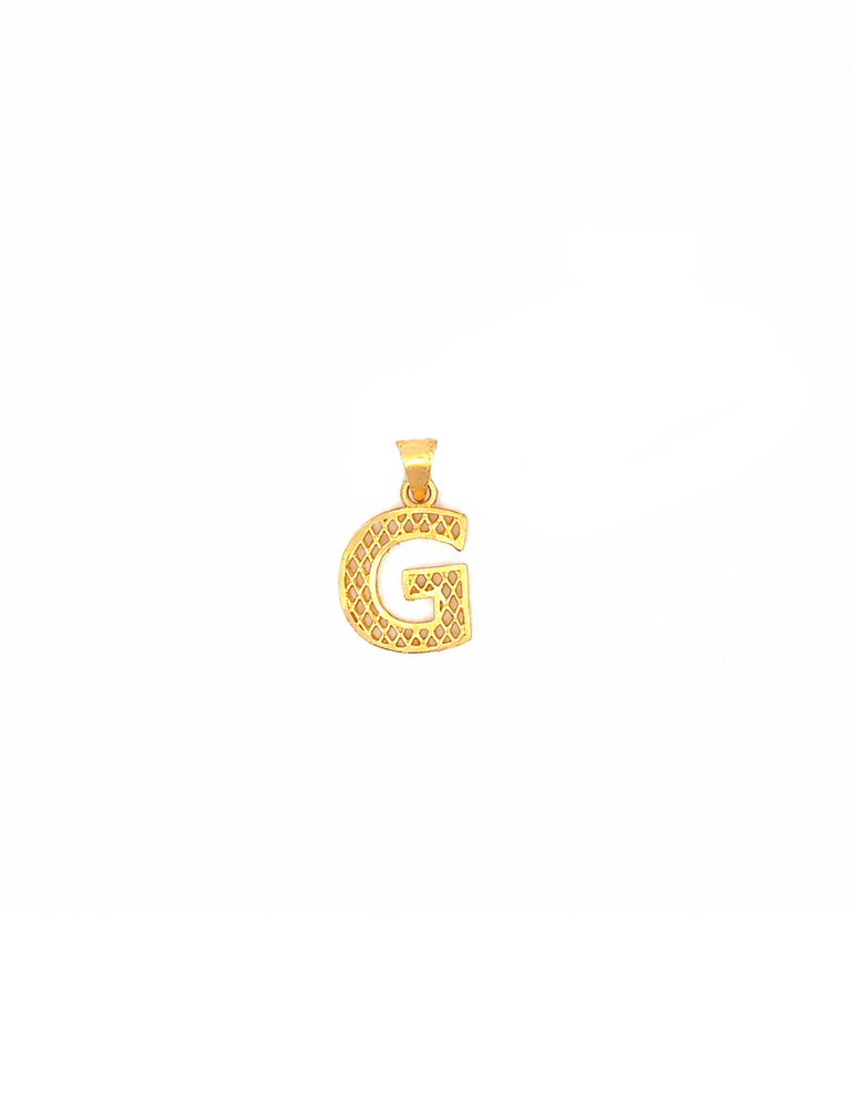 Initial 'G' Gold Pendant - 22 Karat