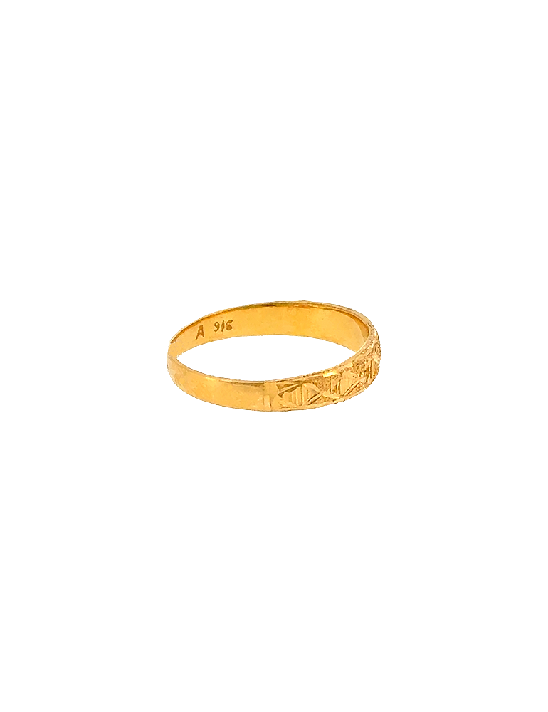 Varnika Textured Gold Ring - 22 Karat