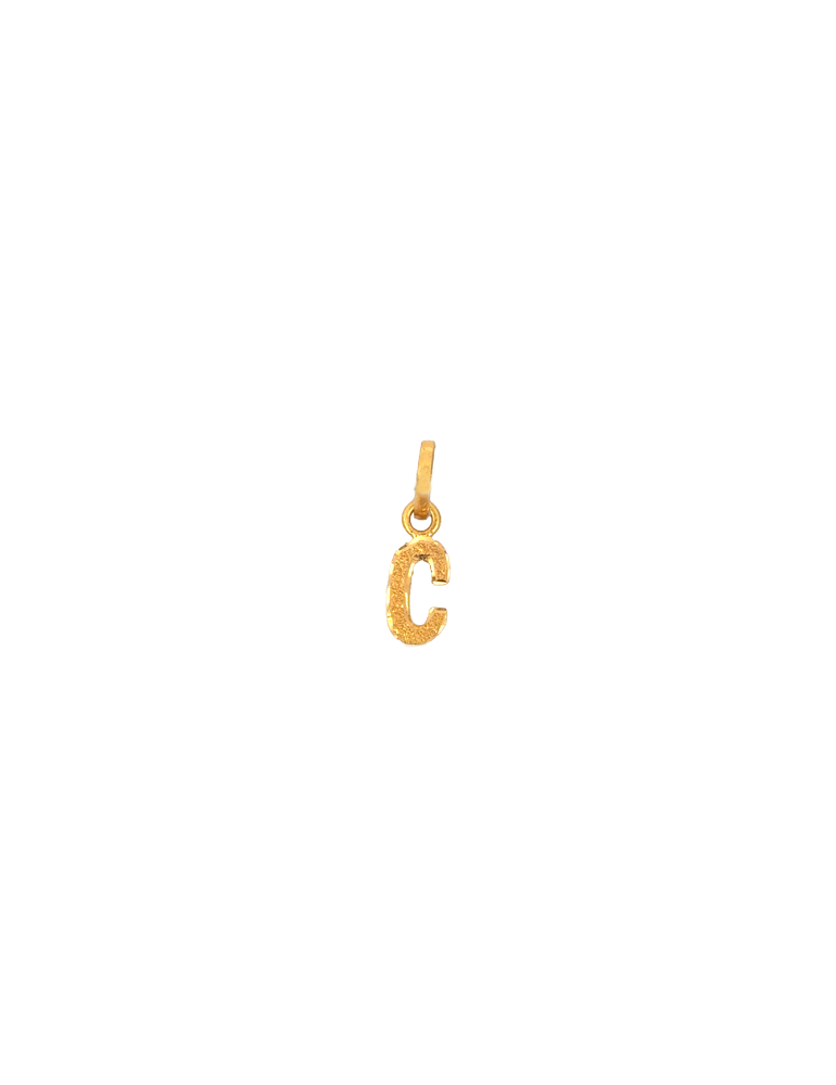 Initial 'C' Gold Pendant - 22 Karat