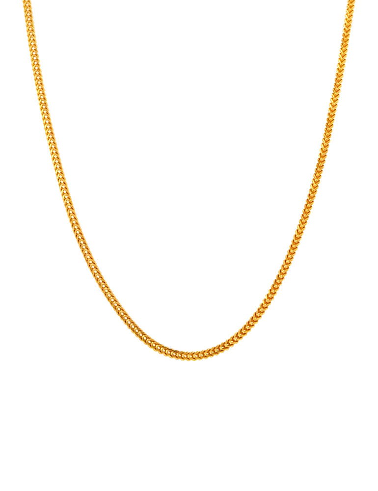 Golden Chevron Chain - 22 Kt