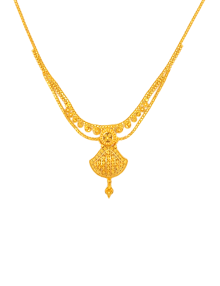 Sunveil Symphony Gold Set with Earrings - 22 Karat