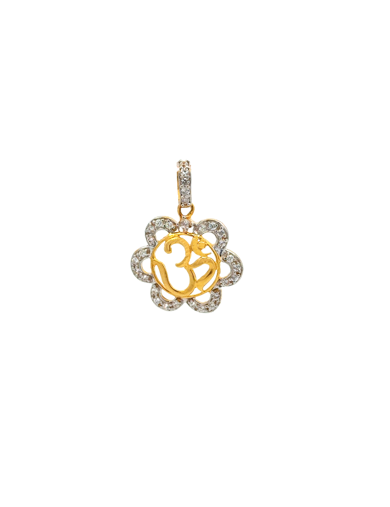 Gold Om Pendant - 22 Karat