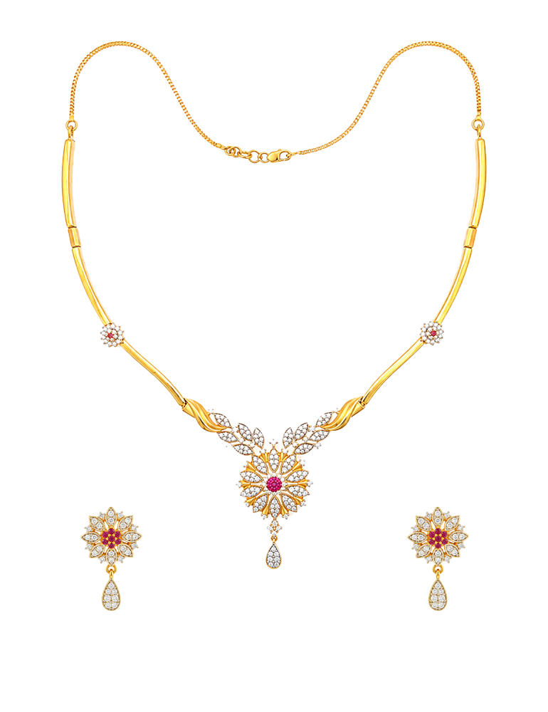 The Versailles Blossom Set with Earrings - 22 Karat