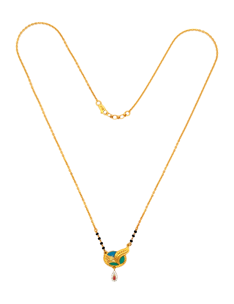 Royal Paisley Gold Mangalsutra - 22 Karat