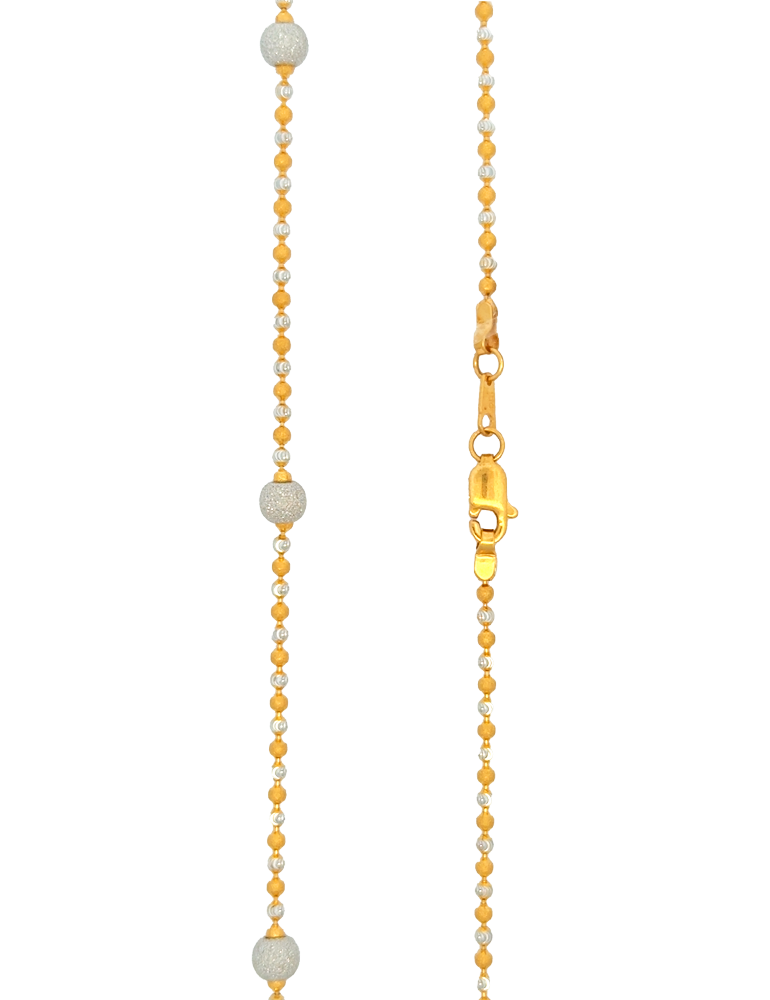 Tarang Frosted Sphere Chain - 22 Karat