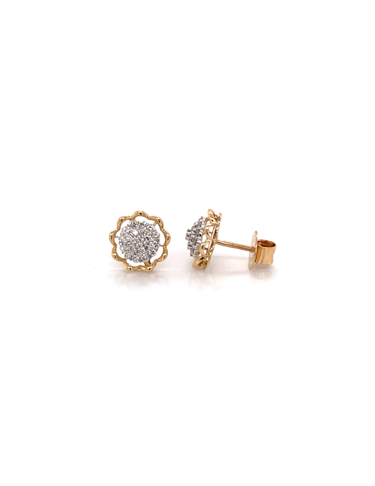Diamond Gold Earrings In 18 Karat