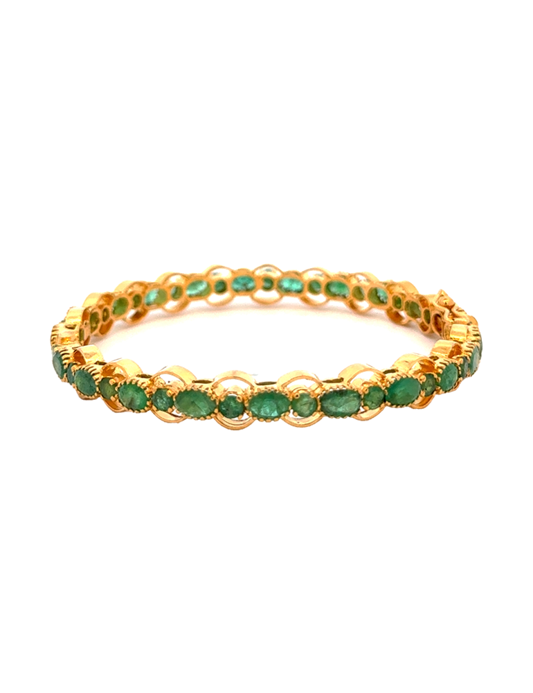 Emerald Gold Bangles 22 Karat - Set Of 2