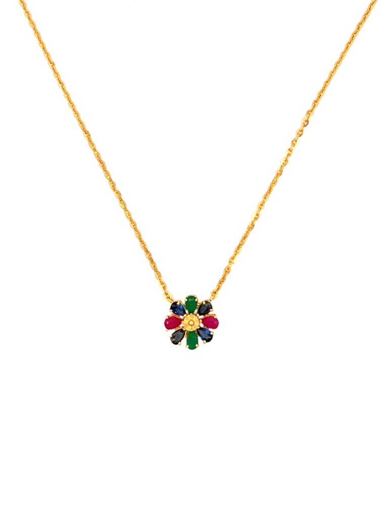 Gold Necklace Set with Earrings - 22 Karat