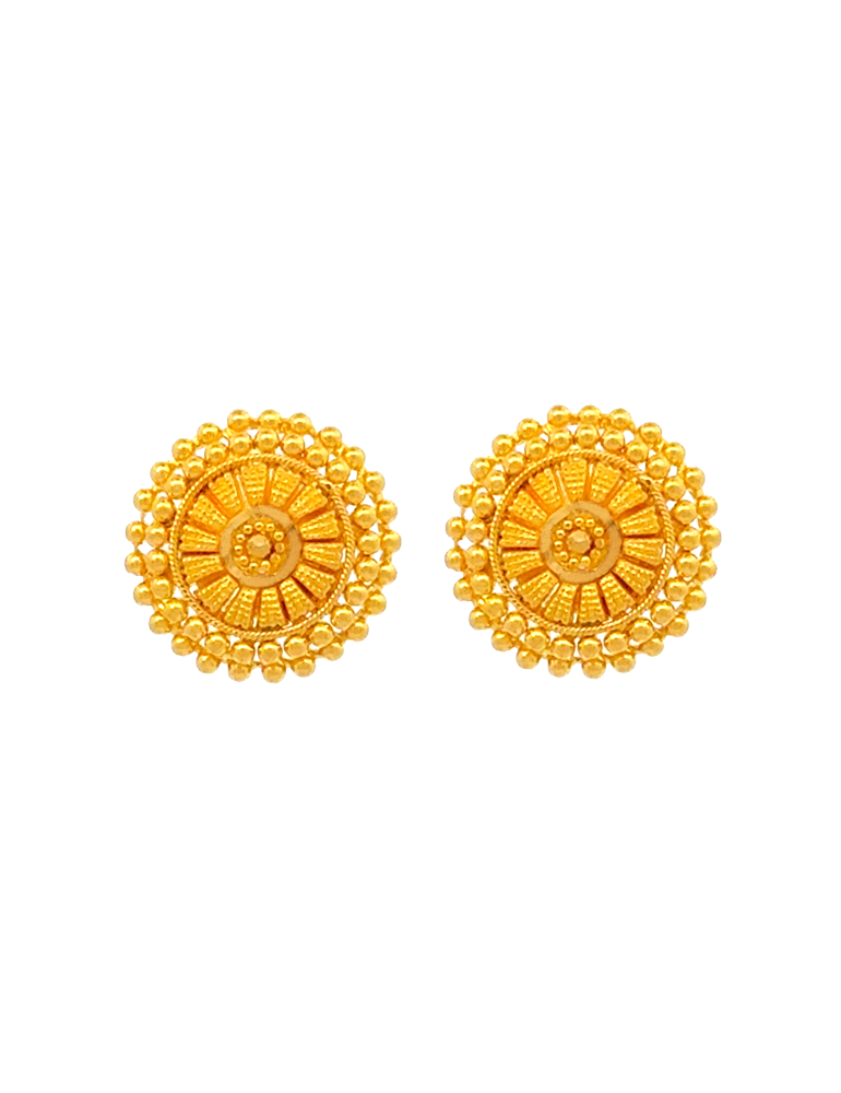 Sunflare Beaded Gold Earring 22 karat