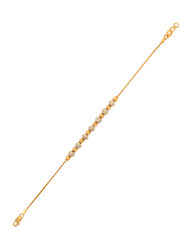Gold Dual Toned Bracelet - 22 Karat